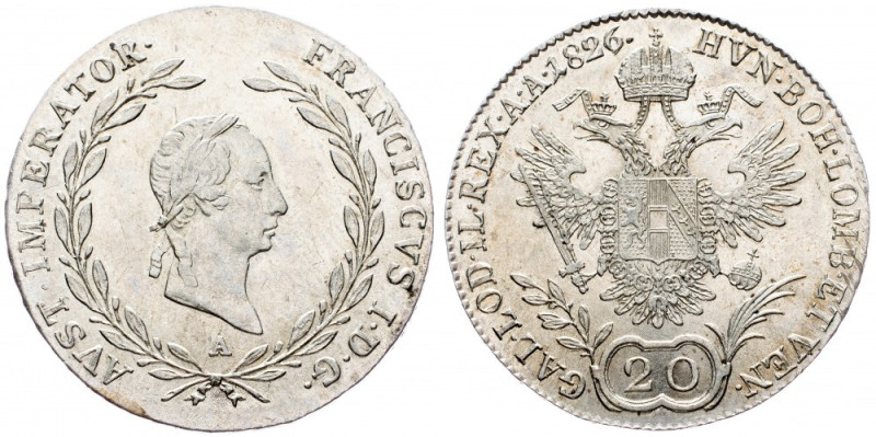Franz II. (I.), 20 Kreuzer 1826, Vienna Franz II. (I.), 20 Kreuzer 1826, Vienna,...