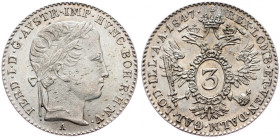 Ferdinand V., 3 Kreuzer 1847, Vienna