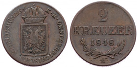 Revolution period, 2 Kreuzer 1848, Vienna