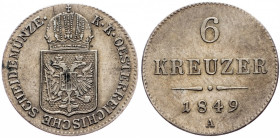 Franz Joseph I., 6 Kreuzer 1849, Vienna