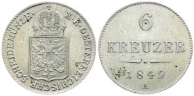 Franz Joseph I., 6 Kreuzer 1849, Vienna