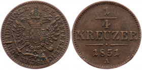 Franz Joseph I., 1/4 Kreuzer 1851, Vienna