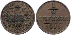 Franz Joseph I., 1/2 Kreuzer 1851, Kremnitz