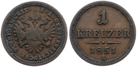 Franz Joseph I., 1 Kreuzer 1851, Vienna