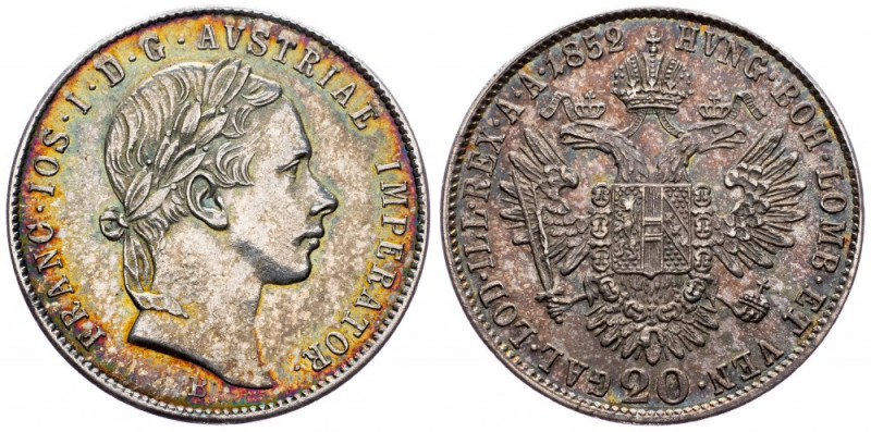 Franz Joseph I., 20 Kreuzer 1852, Kremnitz Franz Joseph I., 20 Kreuzer 1852, Kre...