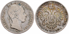 Franz Joseph I., 20 Kreuzer 1853, Vienna