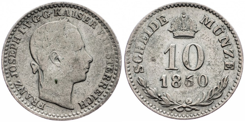 Franz Joseph I., 10 Kreuzer 1860, Venice Franz Joseph I., 10 Kreuzer 1860, Venic...