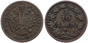 Franz Joseph I., 1/2 Kreuzer 1860, Venice
