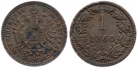 Franz Joseph I., 1 Kreuzer 1860, Vienna