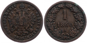 Franz Joseph I., 1 Kreuzer 1860, Vienna