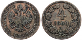 Franz Joseph I., 4 Kreuzer 1860, Vienna