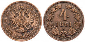 Franz Joseph I., 4 Kreuzer 1861, Vienna