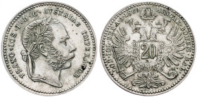 Franz Joseph I., 20 Kreuzer 1869, Vienna