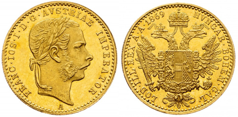 Franz Joseph I., 1 Dukat 1869, Vienna Franz Joseph I., 1 Dukat 1869, Vienna, Au,...