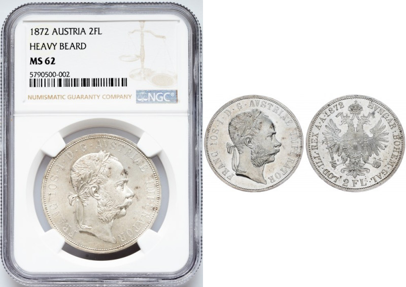 Franz Joseph I., 2 Gulden 1872, Vienna Franz Joseph I., 2 Gulden 1872, Vienna, A...