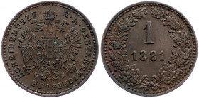 Franz Joseph I., 1 Kreuzer 1881, Vienna