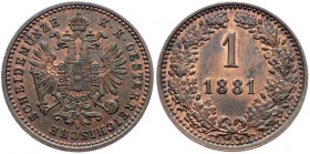 Franz Joseph I., 1 Kreuzer 1881, Vienna