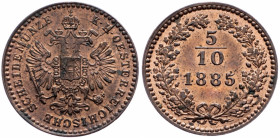 Franz Joseph I., 5/10 Kreuzer 1885, Vienna