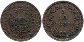 Franz Joseph I., 1/2 Kreuzer 1885, Vienna