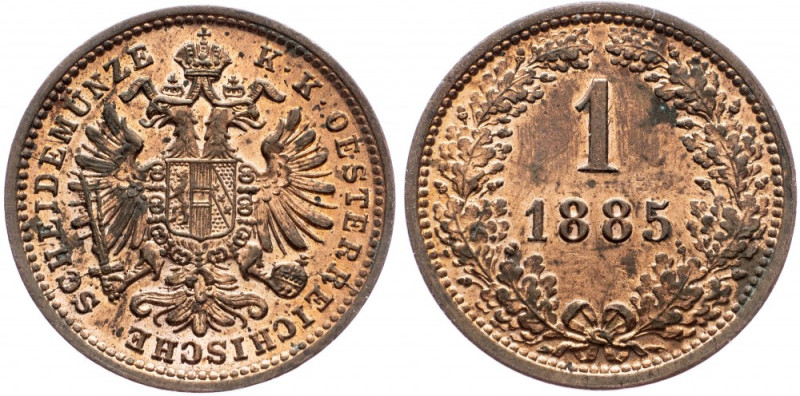 Franz Joseph I., 1 Kreuzer 1885, Vienna Franz Joseph I., 1 Kreuzer 1885, Vienna,...