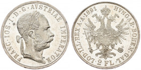 Franz Joseph I., 2 Gulden 1891, Vienna