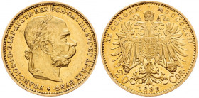 Franz Joseph I., 20 Krone 1892, Vienna