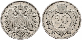 Franz Joseph I., 20 Heller 1892, Vienna