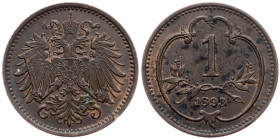 Franz Joseph I., 1 Heller 1893, Vienna