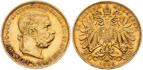 Franz Joseph I., 20 Krone 1896, Vienna