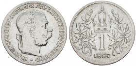 Franz Joseph I., 1 Krone 1897, Vienna