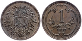Franz Joseph I., 1 Heller 1897, Vienna