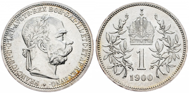 Franz Joseph I., 1 Krone 1900, Vienna Franz Joseph I., 1 Krone 1900, Vienna, Ag,...