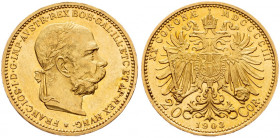 Franz Joseph I., 20 Krone 1903, Vienna