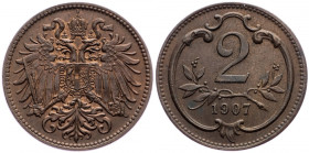 Franz Joseph I., 2 Heller 1907, Vienna
