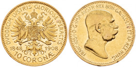 Franz Joseph I., 10 Krone 1908, Vienna