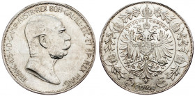 Franz Joseph I., 5 Krone 1909, Vienna
