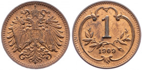 Franz Joseph I., 1 Heller 1909, Vienna