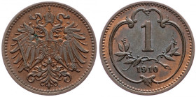 Franz Joseph I., 1 Heller 1910, Vienna