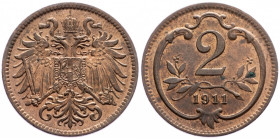 Franz Joseph I., 2 Heller 1911, Vienna