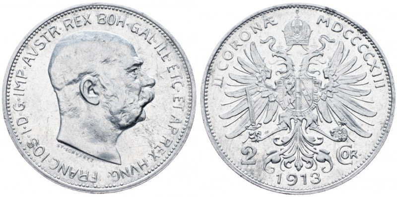 Franz Joseph I., 2 Krone 1913, Vienna, Aluminium Franz Joseph I., 2 Krone 1913, ...