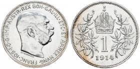 Franz Joseph I., 1 Krone 1914, Vienna