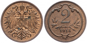 Franz Joseph I., 2 Heller 1914, Vienna
