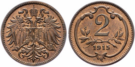 Franz Joseph I., 2 Heller 1915, Vienna