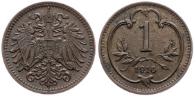 Franz Joseph I., 1 Heller 1916, Vienna