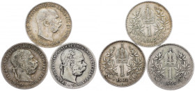 Franz Joseph I., 1 Krone 1898, 1902, 1915, Vienna
