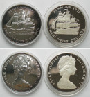BERMUDA. 2 x 25 Dollars 1977, Silver Jubilee ELIZABETH II, silver, Proof & Prooflike
KM # 25. CHI - Valcambi mint. Total weight: 109.5g (0.925)