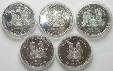 Elizabeth II 1978 Coronation Jubilee Silver Proof Series. 5 coins
BARBADOS. 25 Dollars 1978, KM # 27. BELIZE. 25 Dollars 1978, KM # 54. COOK ISLANDS....