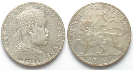 ETHIOPIA. Birr EE 1895 (1903), Menelik II, silver, XF-
KM # 19