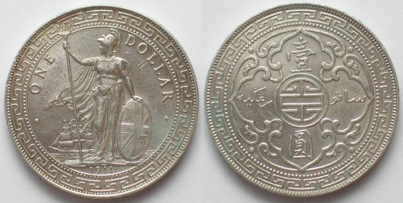 GREAT BRITAIN. Trade Dollar 1911/00, silver, UNC-!
KM T5. Rare in this conditio...