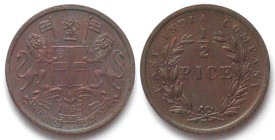 INDIA-BRITISH. 1/2 Pice 1853, copper, BU!
KM # 464